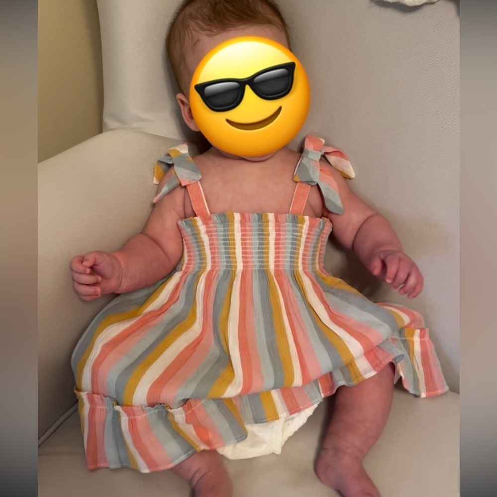 Janie and Jack Striped Crinkle Gauze Dress - Picture 6 of 7